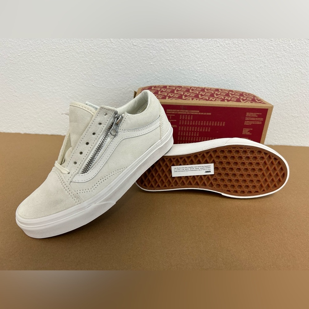 VANS Unisex Old Skool Zip Suede Marshmallow/Blanc Shoes Size 4 Mens / 5.5 Womens